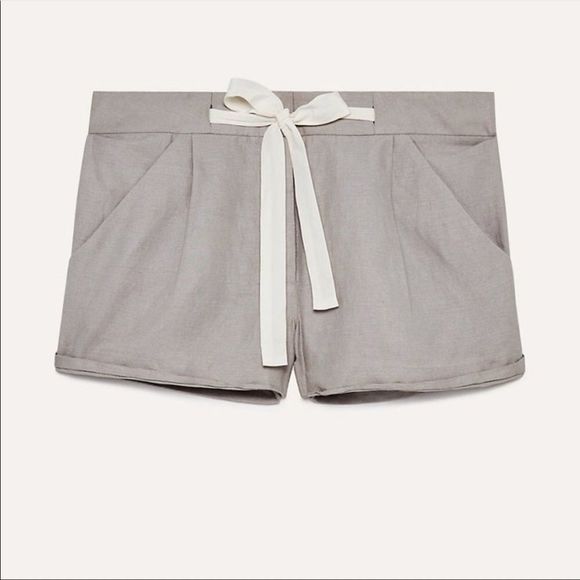 Aritzia Wilfred Allegra Shorts Light Grey Linen  Shorts - Picture 4 of 14